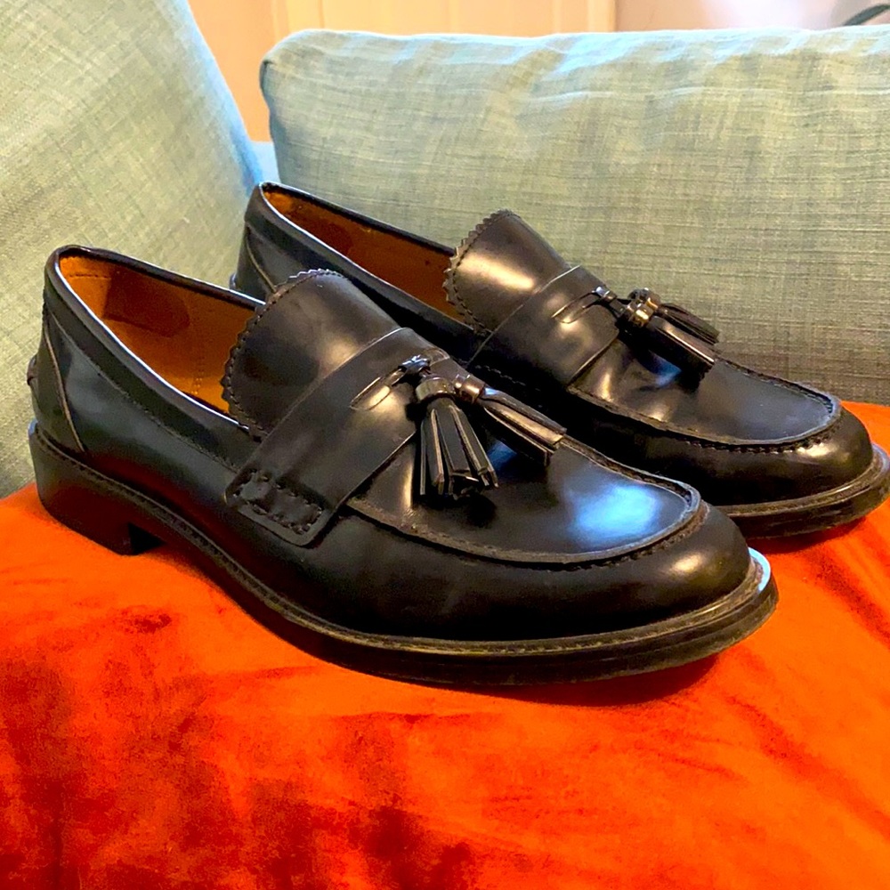 Black Leather Loafers, 8.5